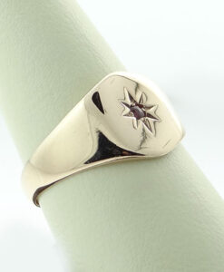Vintage Ruby Set Signet Ring