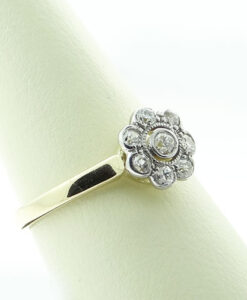 Antique Gold Diamond Daisy Cluster Ring
