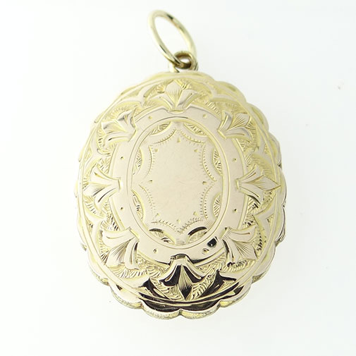 Antique 9ct Gold Back and Front Oval Picture Locket | The Jewellery ...