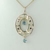 9ct Rose & Yellow Gold Blue Topaz Pendant with Chain