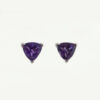 9ct White Gold Trillion Cut Amethyst Stud Earrings