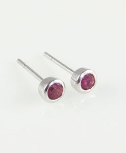 gold ruby stud earring