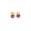 9ct Gold Amethyst Stud Earrings