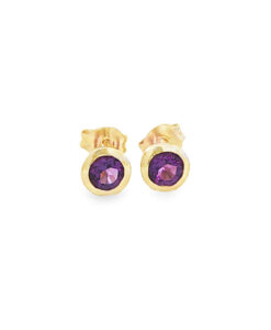 9ct Gold Amethyst Stud Earrings
