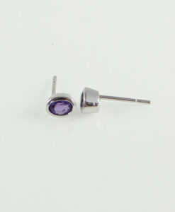 9ct white gold amethyst earrings