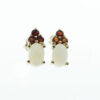 9ct gold opal and garnet earrings