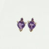 amethyst heart earrings