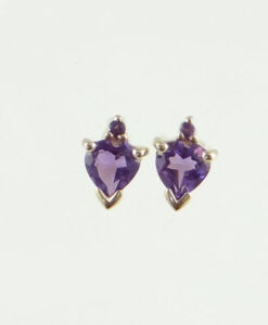 amethyst heart earrings