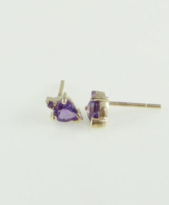 amethyst heart earrings