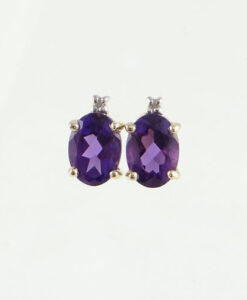 gold amethyst and diamond earrings