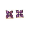 9ct Gold Amethyst and Diamond Cluster Earrings