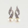 gold pearl and diamond earrings