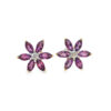 Gold amethyst flower cluster earrings