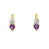 Amethyst heart and diamond Earrings