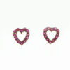 gold ruby heart earrings