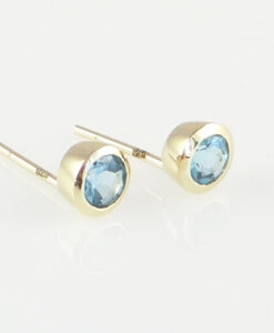 9ct Gold Blue Topaz Stud Earrings