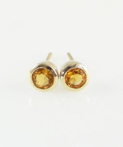 citrine stud earrings