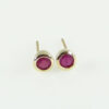 9ct Gold Round Ruby Stud Earrings