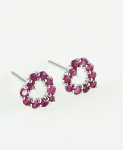 Ruby Heart Earrings