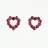 Gold Ruby Heart Earrings