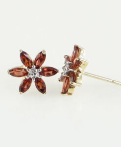 gold garnet and diamond earrings
