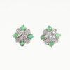 gold emerald and diamond cluster earrings