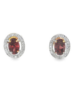 9ct Gold Garnet and Diamond Earrings