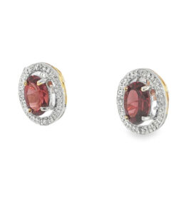 Alternative view of 9ct Gold Garnet and Diamond Earrings