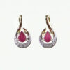 Ruby and Diamond Crescent Earrings