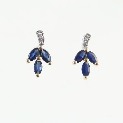 9ct Gold Sapphire and Diamond Earrings