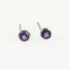 Silver Amethyst Stud Earrings