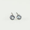 Round Aquamarine Stud Earrings