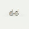 Silver Round Opal Stud Earrings