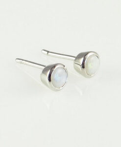 Round Opal Stud Earrings