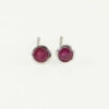 Sterling Silver Round Ruby Stud Earrings