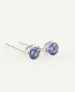 Silver Tanzanite Stud Earrings