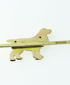 Gold Officers Bar Dog Brooch