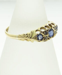 Diamond and Sapphire Boat Ring