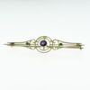 15ct Gold Emerald and Amethyst Suffragette Brooch