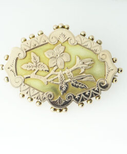 9ct Two Colour Gold Flower Brooch
