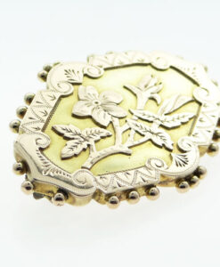 Victorian 9ct Two Colour Gold Flower Brooch