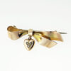 9ct Rose Gold Ribbon and Heart Brooch