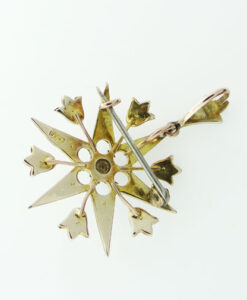 Antique 9ct Gold Seed Pearl Star Pendant c1900