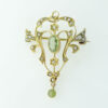 Gold Peridot and Seed Pearl Pendant c1900