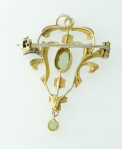 Peridot and Seed Pearl Pendant c1900