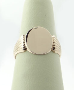 Antique 1906 9ct Rose Gold Oval Signet Ring