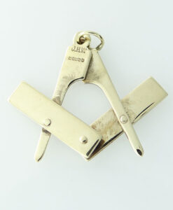 9ct Gold Masonic Square And Compass Pendant