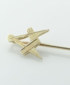9ct Gold Masonic Square And Compass Stick Pin
