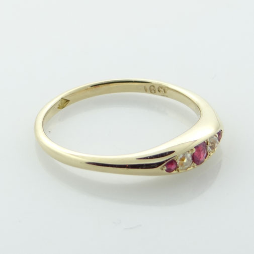 Antique 18ct Gold Ruby and Diamond Ring circa 1900