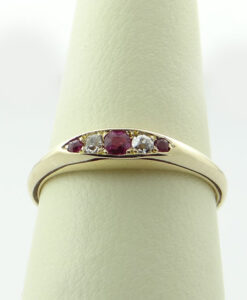 Antique 18ct Gold Ruby and Diamond Ring